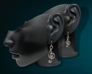 Clef note earrings by Bendi's