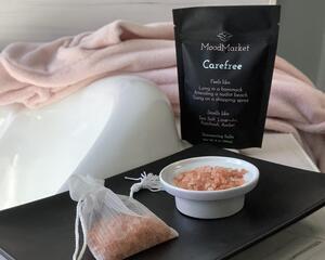 Potpourri salts in use in bathroom