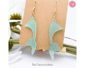 Mermaid's Tail Earrings Dangle Drop Style