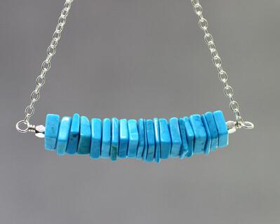 Turquoise Bead Bar Necklace