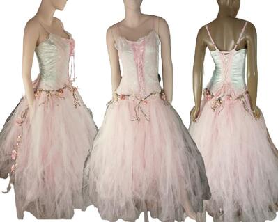 Fairy tale pink wedding dress fairy costume shabby chic one of a kind dress. Great for an outdoor wedding as well as many other events. This is beautiful, and would be perfect for a alternate wedding with an individual look in pink and white.