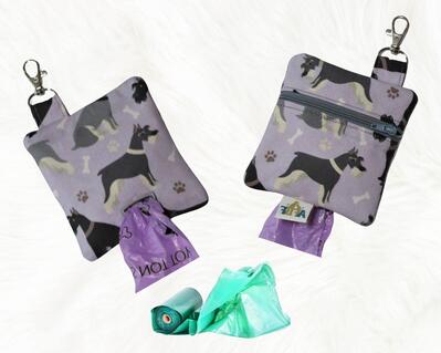 Cute poop bag holder with Schnauzers bones and paws by Afurbabyfavortie