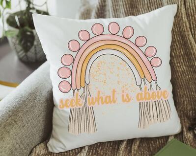 Seek what is above inspirational pillow