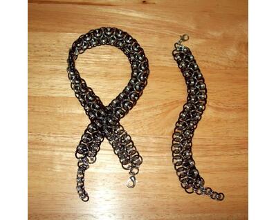 Chainmaille choker or bracelet, Japanese Lace