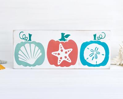 Coastal Autumn Pumpkins Sign