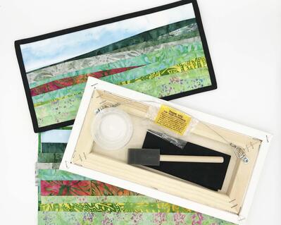 DIY art quilt kit for a spring landscape
