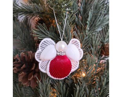 Red Christmas Angel Ornament