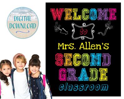 Personalized Teacher's Poster, Welcome to my Classroom, Digital Download