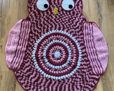pink multicolor owl blanket