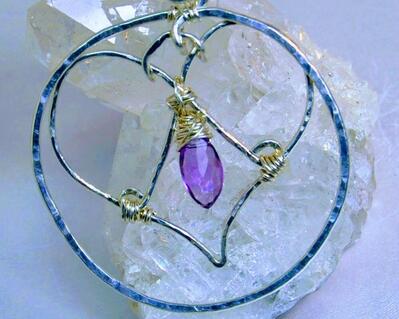Fine SilVer Amethyst Heart Pendant