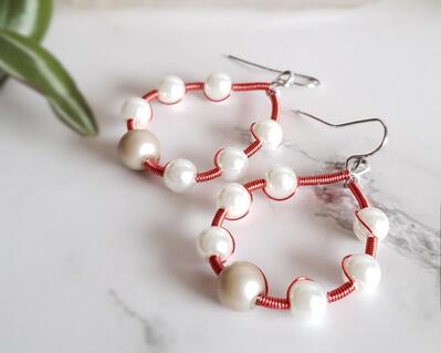 Glass Pearl Valentine's Day Earrings