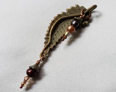 Leaf Pendant with Pearls