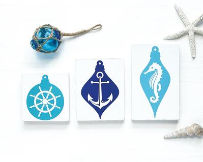 Nautical Christmas Signs, Coastal Christmas Ornaments