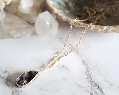 Azurite and Chrysocolla Sterling Silver Necklace
