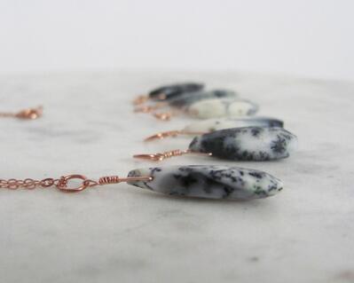 Dendrite Opal Necklace in Rose Gold