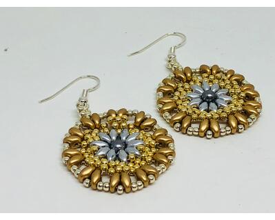 Gold Silver Medallion Earrings