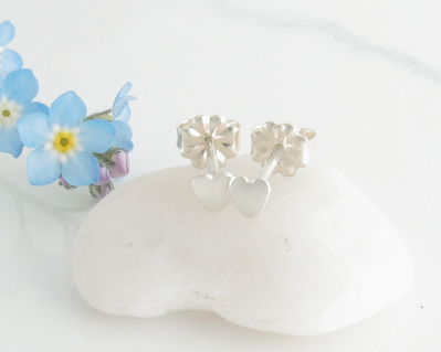 Silver valentine earrings