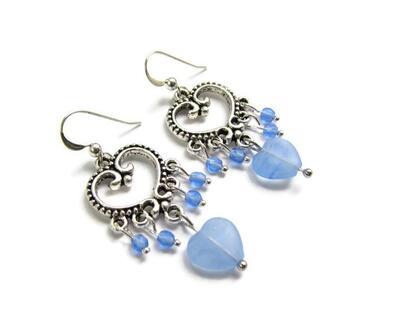 Blue and Silver Romantic Earrings