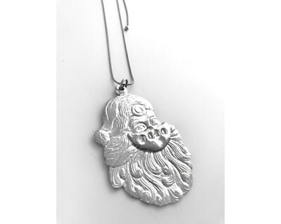 Handmade Face Mask Wearing Santa Necklace