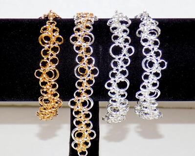 Japanese Lace "bubbles" chainmaille bracelets, handmade in the USA by RainbowMaille