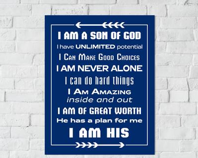 Inspirational Boys Room Digital Downloads, I am a Son of God