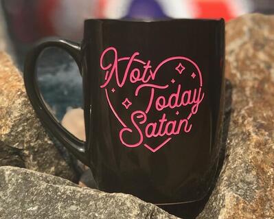 Not Today Satan engraved ceramic mug