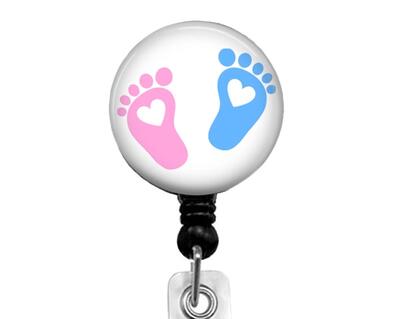 Infant feet pink and blue