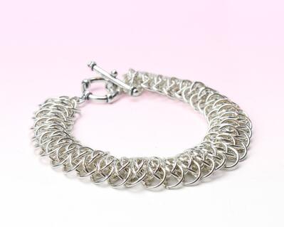 Sterling Silver Medieval Shield Squeeze Clasp - Weave Got Maille