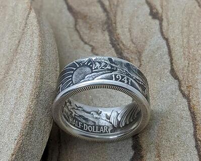 Good Handcrafted Large Biker Coin Ring