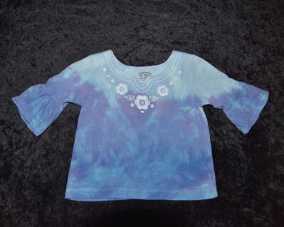 18mo Bell-sleeved Shirt - Blue and Purple