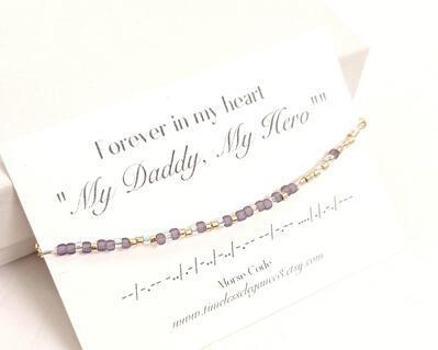 My Dad My Hero Morse Code Bracelet Gift for Father 