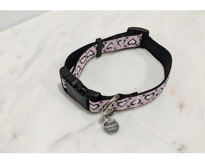 dog collar with hearts