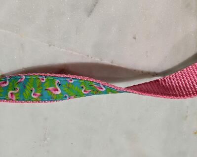 1 inch wide flamingo dog leash
