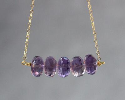 Large Amethyst Bead Necklace