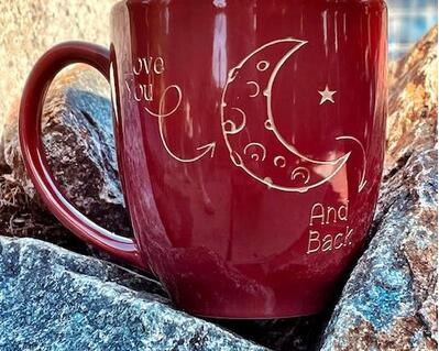 Love You To The Moon and Back Engraved Coffee Mug