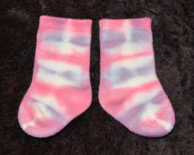Size 1 Infant Socks - Pink, Purple