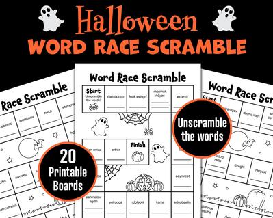 Halloween Roll and Cover Dice Game, Roll and Race