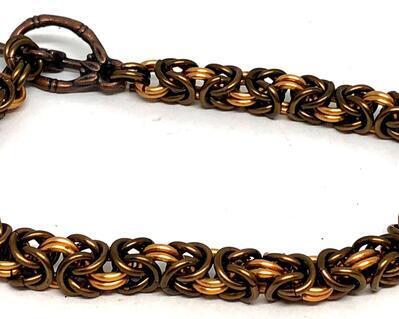 Bronze Byzantine Chainmaille Statement Bracelet