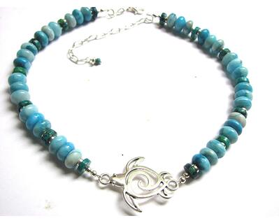 Blue Sea Turtle-Choker-Necklace