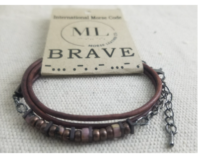 BELONG - Leather Morse Code Bracelet