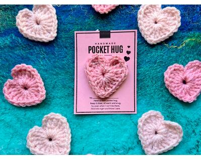 Pocket crochet hugs for St Luke's Hospice Plymouth