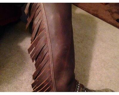 Western half chaps with fringe discount