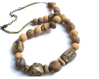Large clay bead necklace