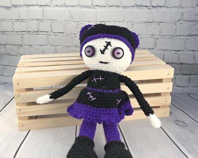 Crochet Doll with Bear Hat