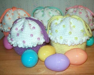 Easter Crochet Cupcake Purse, Pastels