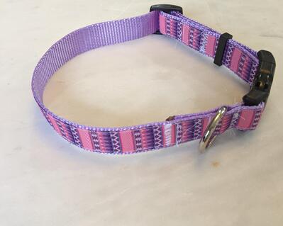 Purple and pink dog collar