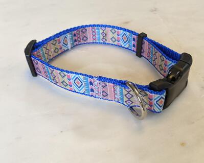 Blues Aztec design dog collar