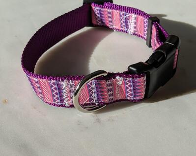 Purple and pink dog collar