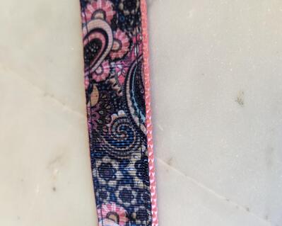 Navy and pink paisley dog leash