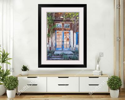 Abandoned Wooden Blue Door